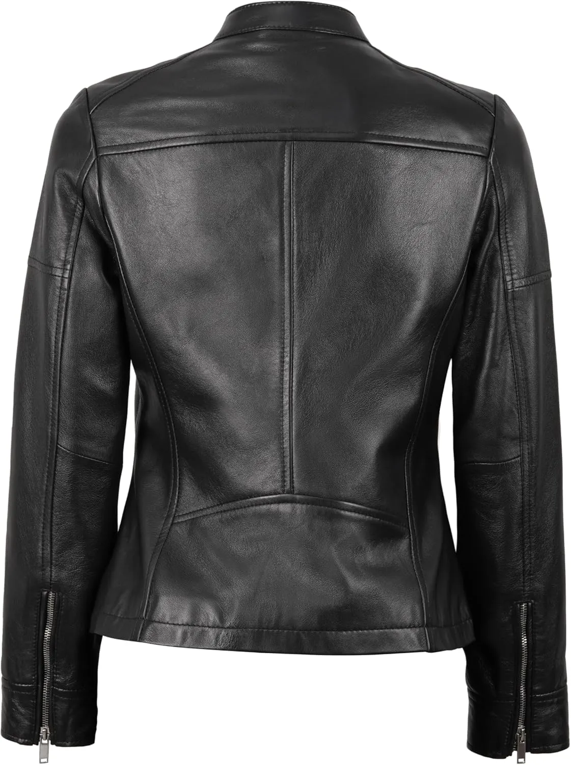 Decrum Womens Leather Jacket - Real Lambskin Casual Stylish Leather Jackets for Women