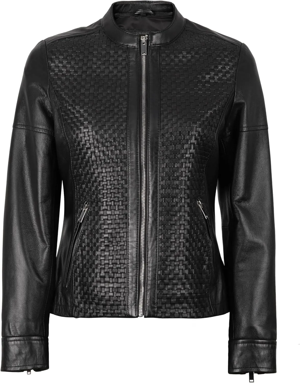 Decrum Womens Leather Jacket - Real Lambskin Casual Stylish Leather Jackets for Women