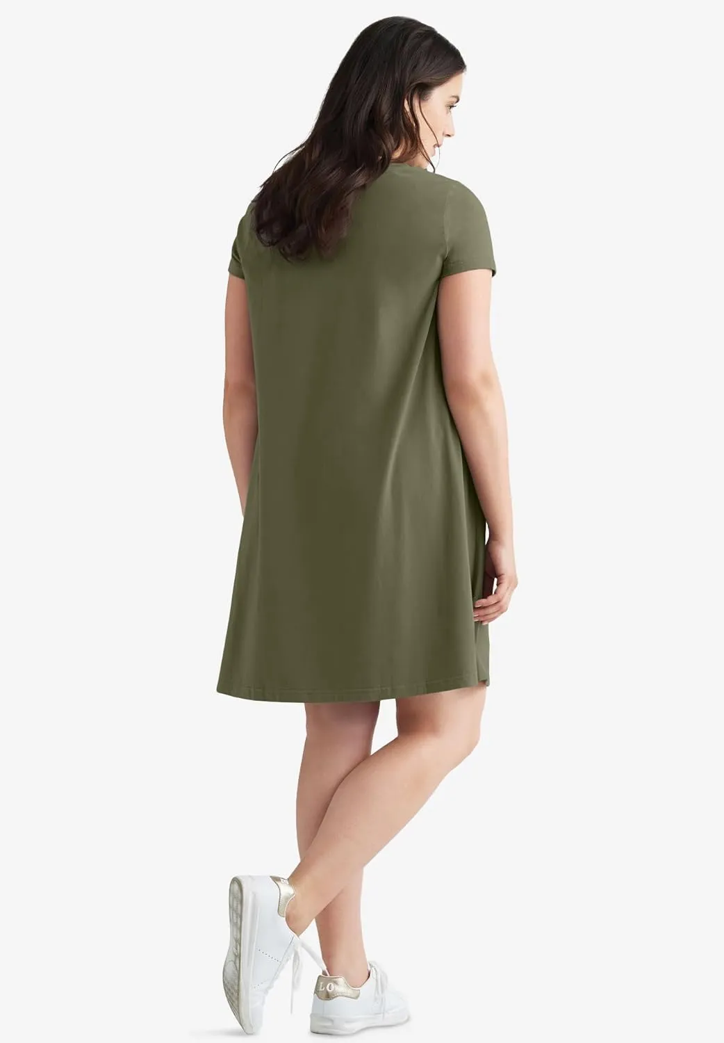 ellos Women's Plus Size A-Line Knit Tee Dress