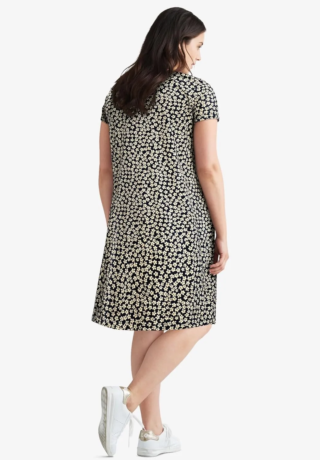 ellos Women's Plus Size A-Line Knit Tee Dress