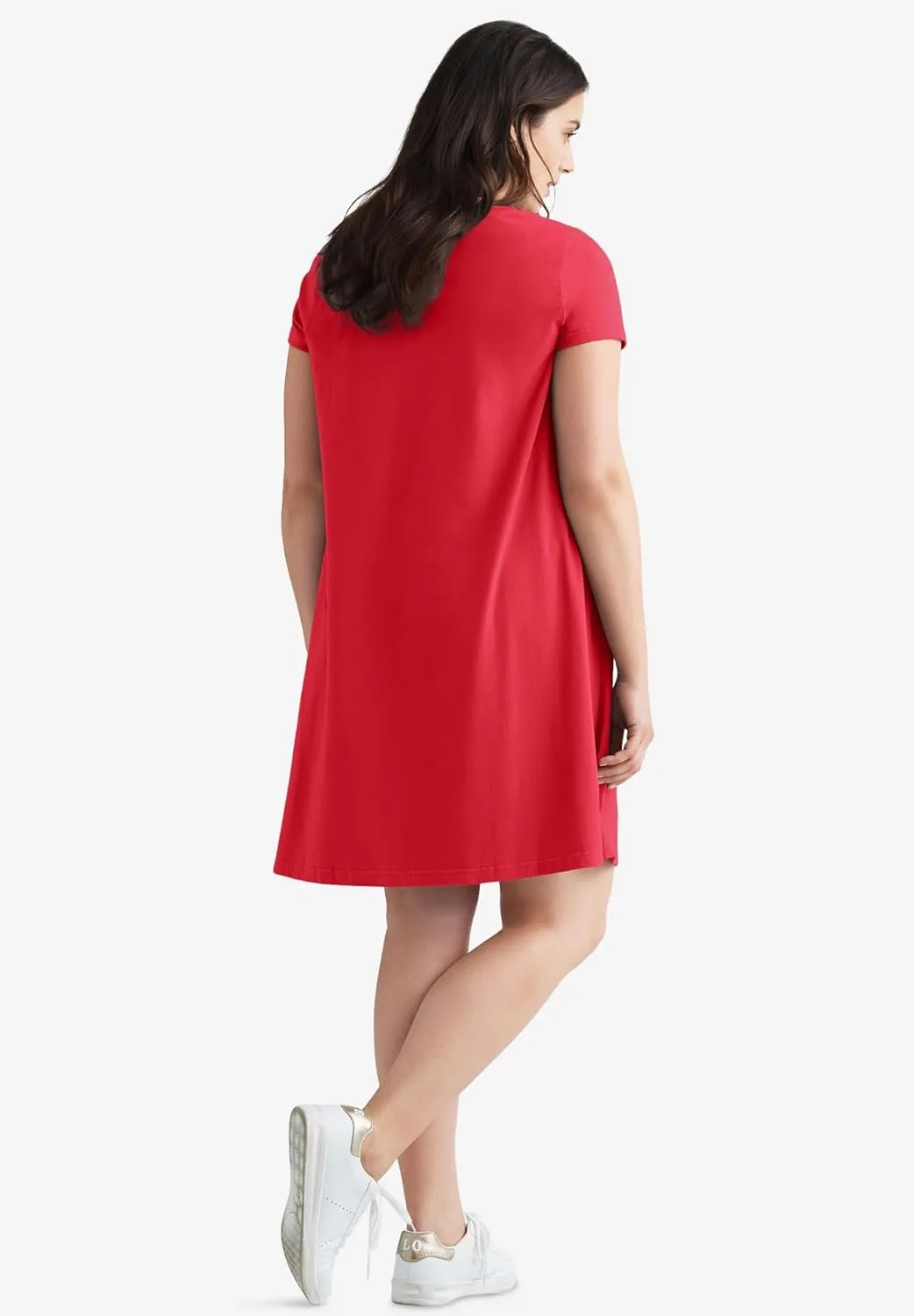 ellos Women's Plus Size A-Line Knit Tee Dress