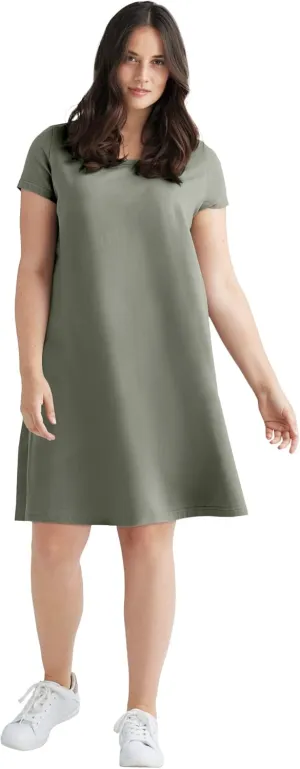 ellos Women's Plus Size A-Line Knit Tee Dress