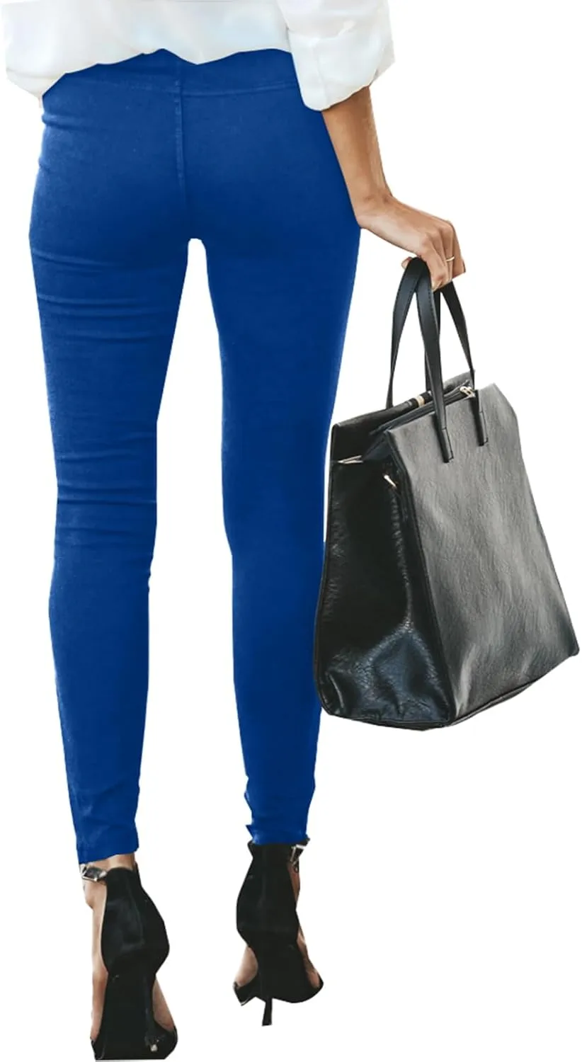 eoeioa Plus Size Leggings with Pockets for Women High Waisted Stretch Skinny Zipper Cropped Pencil Pants Stripe Tights Pants