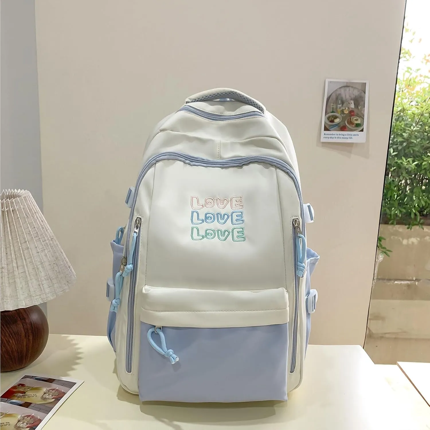 Fashion Backpack Cute Casual Bookbags Laptop Bag Lightweight Travel Daypacks (Blue)