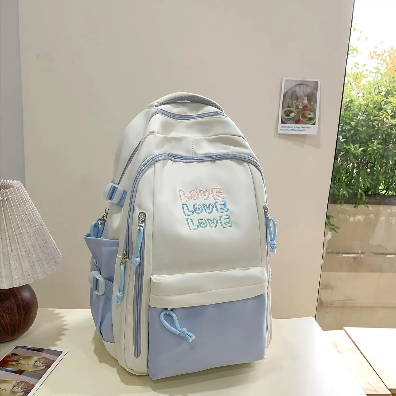 Fashion Backpack Cute Casual Bookbags Laptop Bag Lightweight Travel Daypacks (Blue)