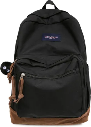 Fashion Backpack with Cute Accessory 18.1 Inch Bookbags with Pendant Laptop Bag Casual Lightweight Travel Daypacks (Black)