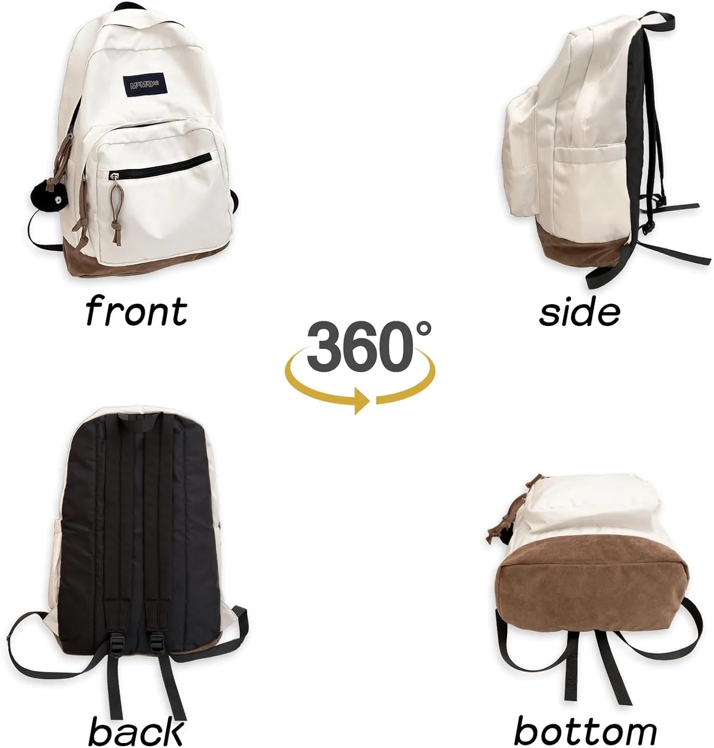 Fashion Backpack with Cute Accessory 18.1 Inch Bookbags with Pendant Laptop Bag Casual Lightweight Travel Daypacks (Red)