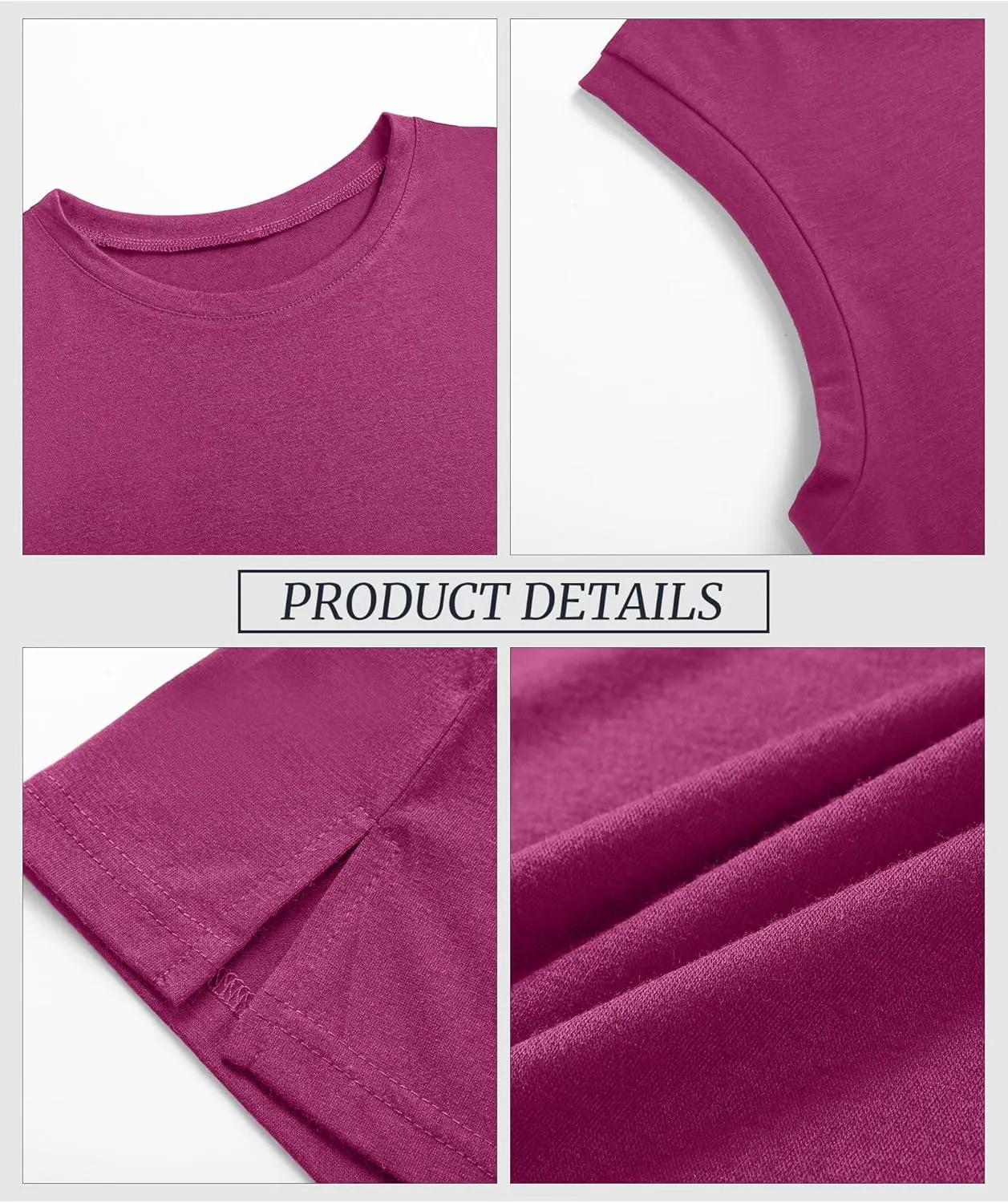 Ficerd 4 Pack Women's Sleeveless Tops, Casual Summer Loose Fit T Shirts Solid Color Tunic Tank Tops Ladies' Crew Neck Tee
