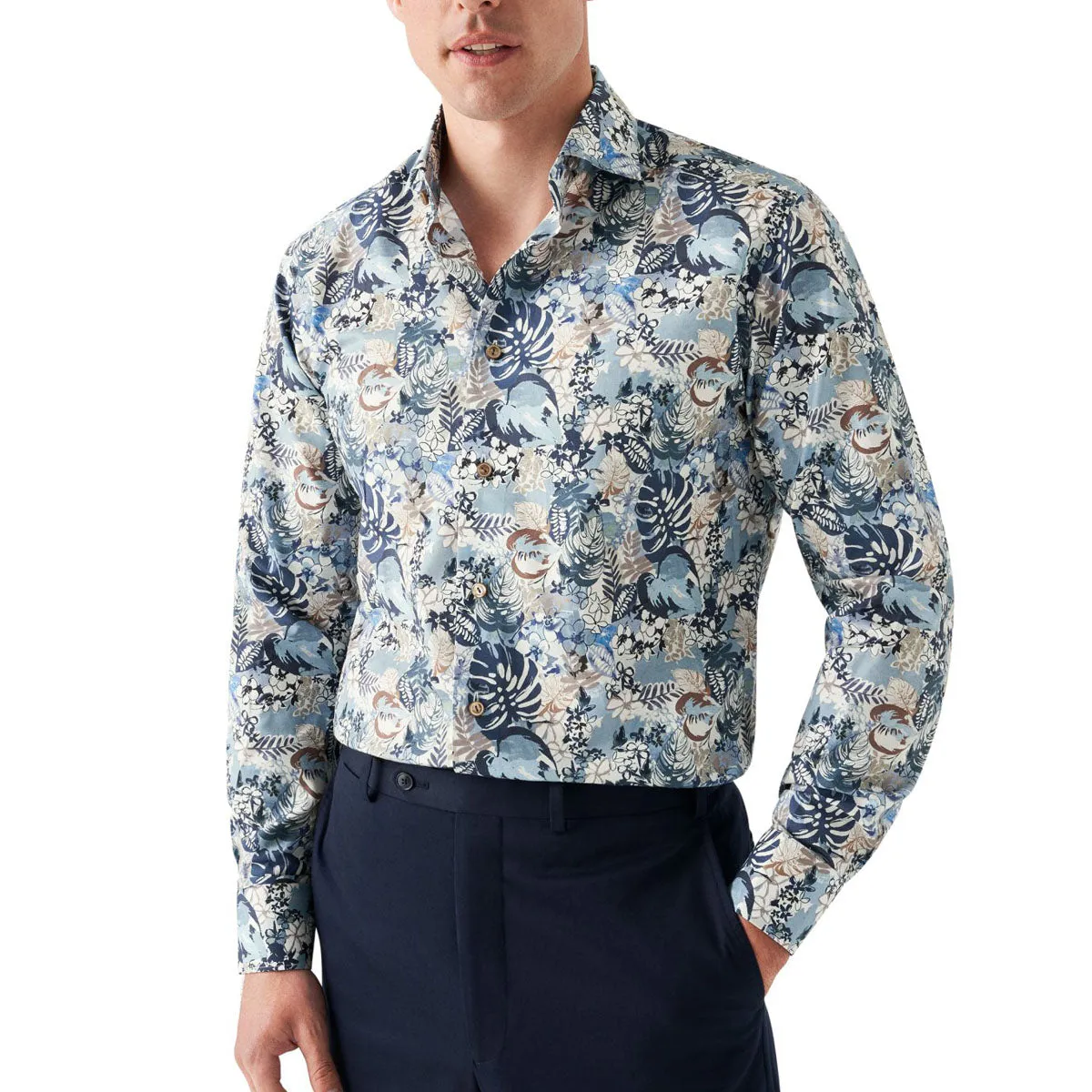 Floral Print Signature Twill Contemporary Fit Shirt