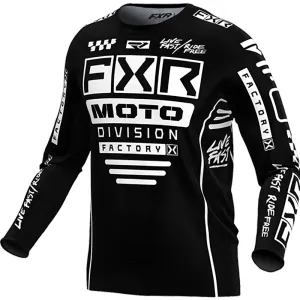 FXR Youth Podium MX Offroad Jersey Black/White