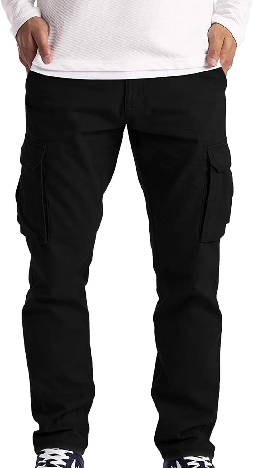 GIERIDUC Cargo Pants for Men Relaxed Fit Mens Straight Leg Track Pants Dress Pants for Skinny Guys Heavyweight Joggers Mens