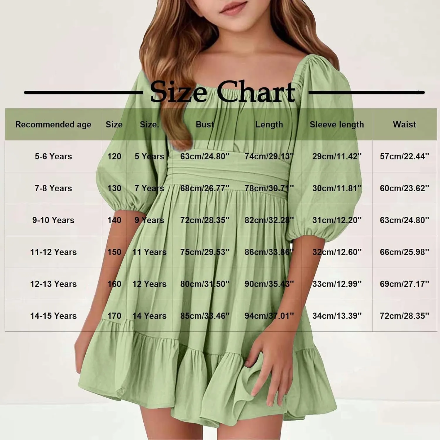 Girls Summer Dress Lantern Sleeve Bow Tie Backless Dresses Ruffle A Line Casual Dresses Tween Pleated Mini Dress