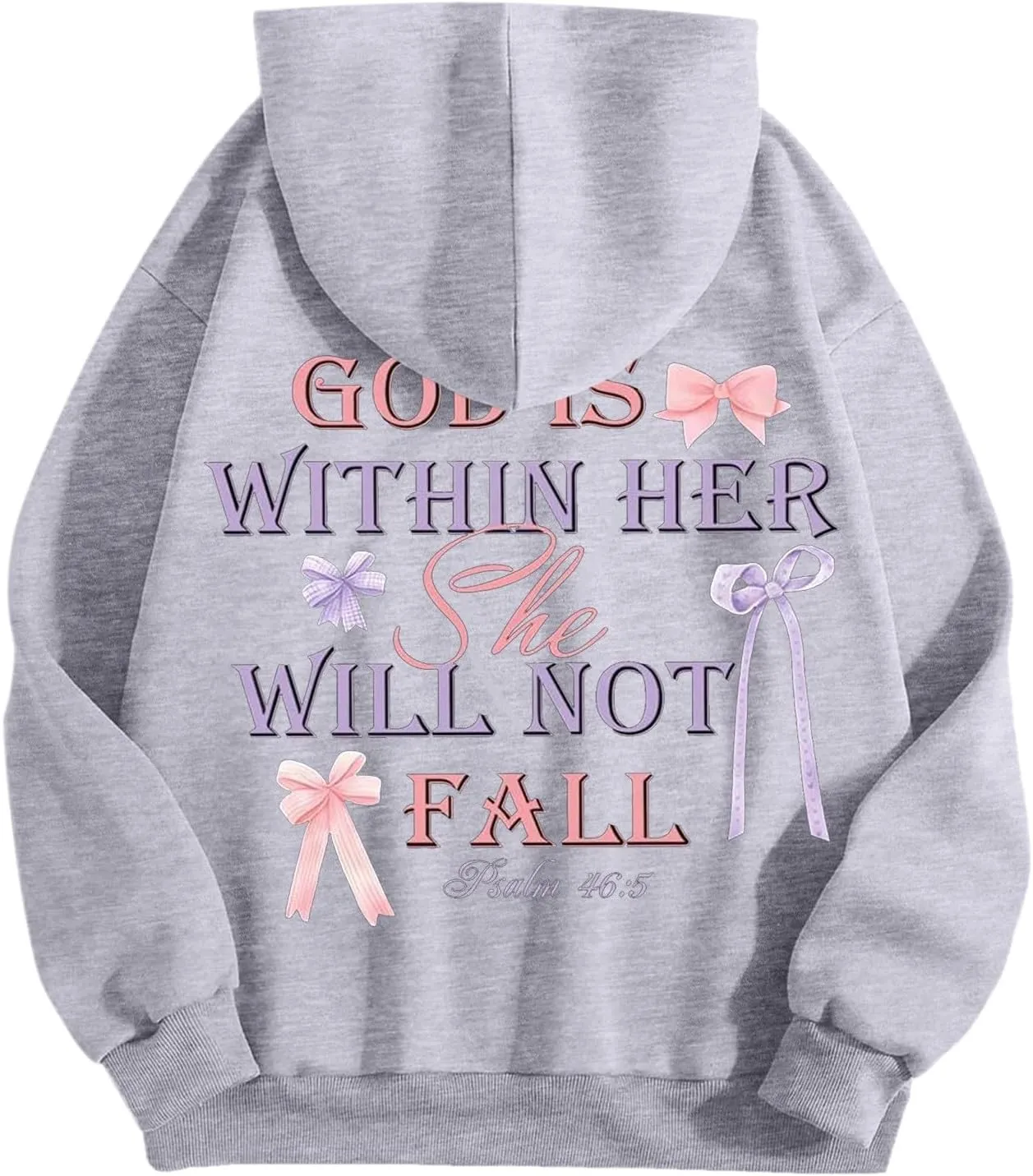 God Is Within Her She Will Not Fail Womens Sweatshirts Long Sleeve Hoodies Oversized Casual Comfy Trendy Pullover