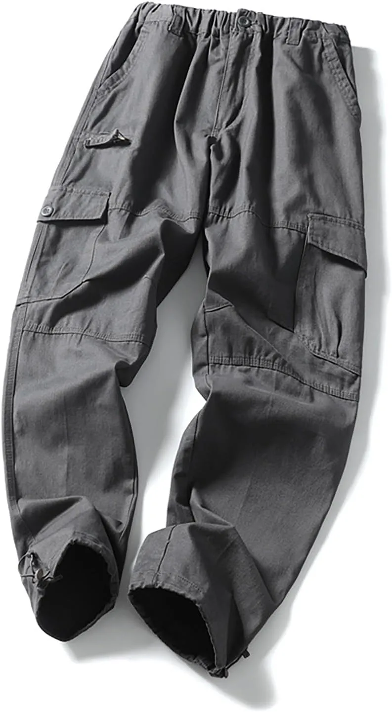 GOFULY Mens Cargo Pants Casual with Pockets Relaxed Fit Pants Ripstop Stretch Sweatpants Outdoor Baggy Pants Men Lightweight