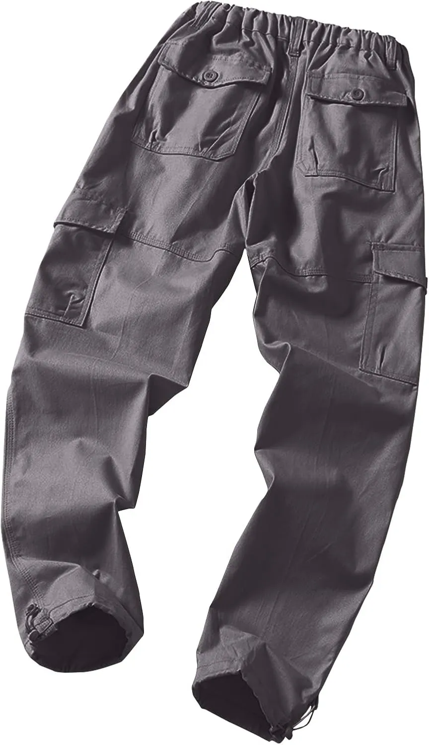 GOFULY Mens Cargo Pants Casual with Pockets Relaxed Fit Pants Ripstop Stretch Sweatpants Outdoor Baggy Pants Men Lightweight