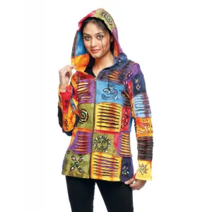 Handmade Rainbow Boho Razor Cut Jacket