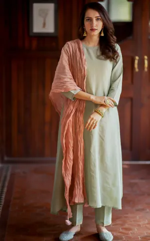 Handwoven Cotton Silk Kurta Set