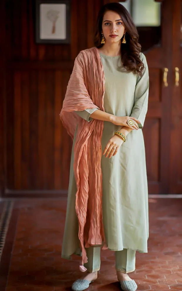 Handwoven Cotton Silk Kurta Set