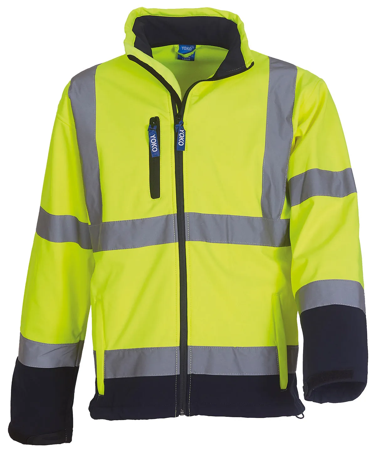 Hi-vis softshell jacket (HVK09) | Yellow/Navy