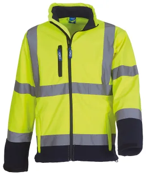 Hi-vis softshell jacket (HVK09) | Yellow/Navy