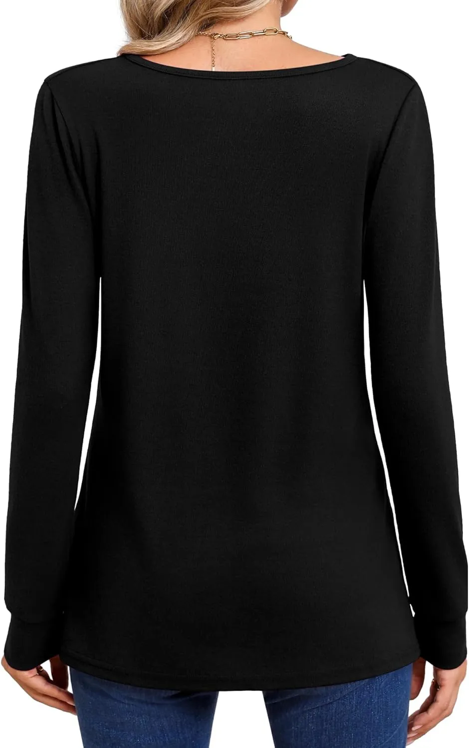 Huukeay 3 Pack Women's Long Sleeve Shirts Cotton Boat Neck Tee Basic Casual Tunic Top Loose Fit Outfits Clothes with Leggings