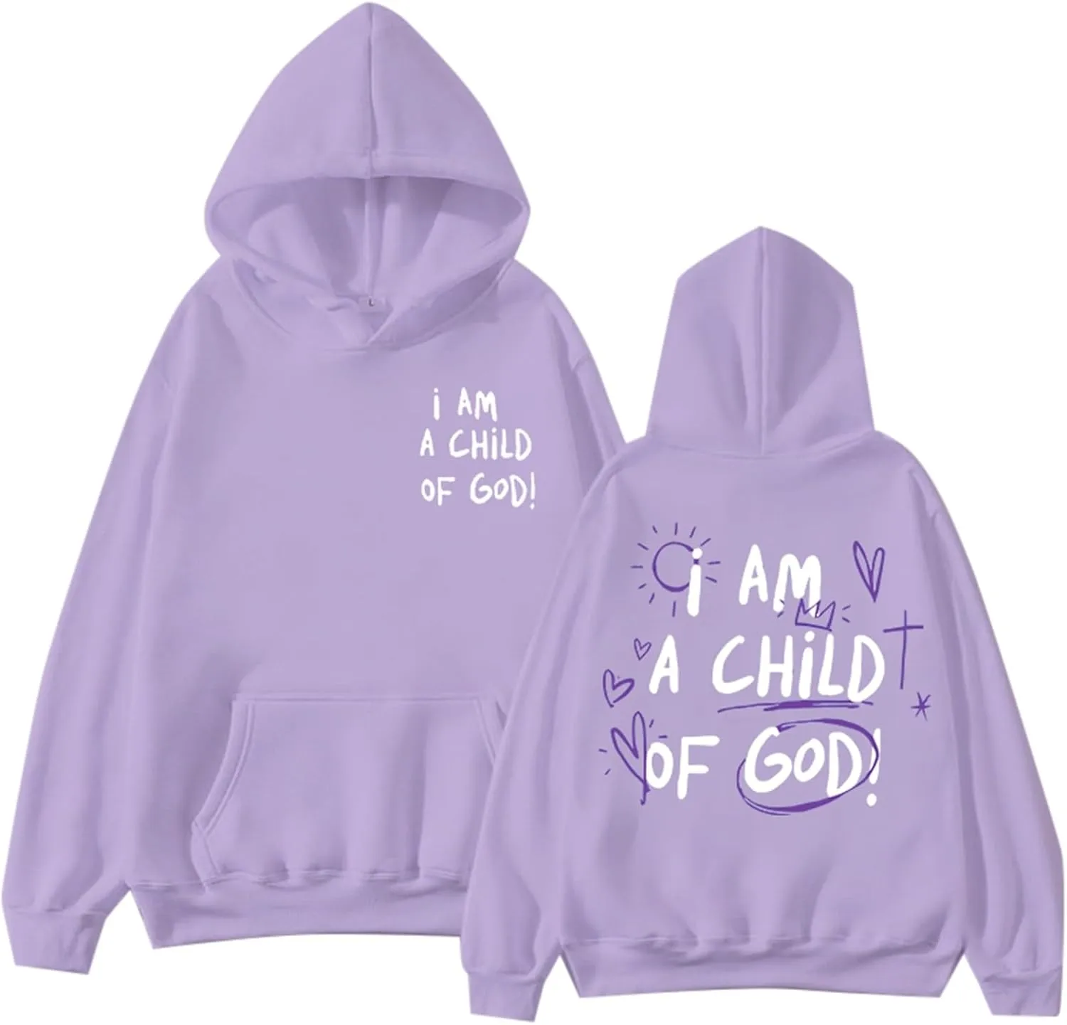 I Am A Child Of God Hoodie Long Sleeve Christian Hoodies Casual Comfortable Drawstring Fashion Pocket Sweatshirt