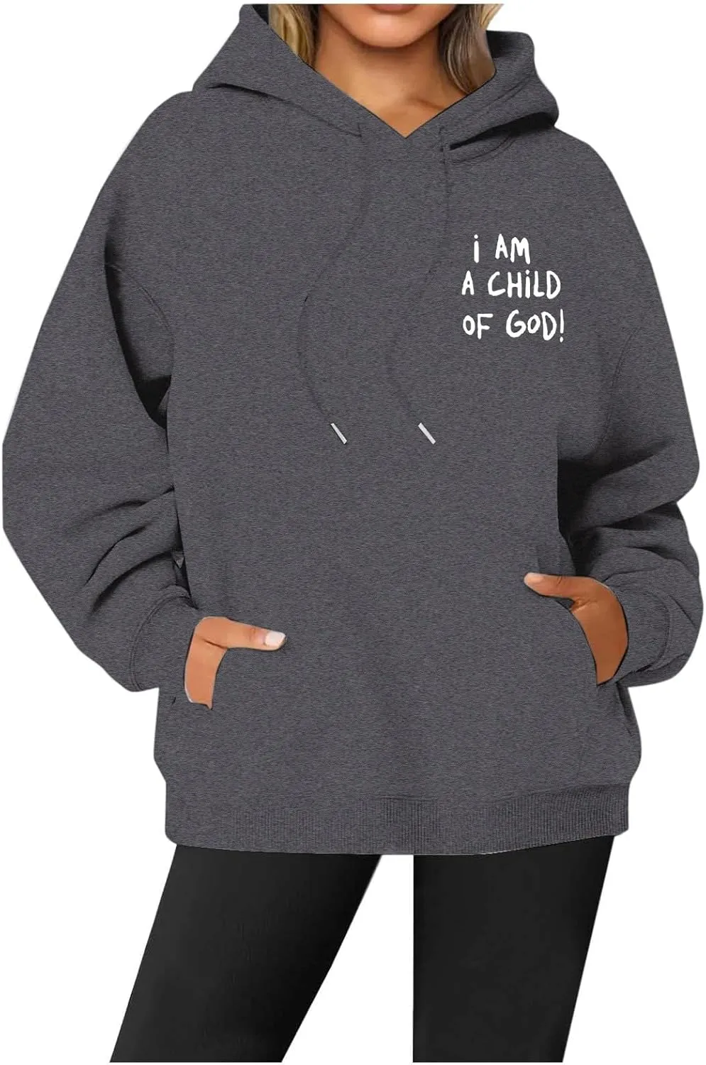 I Am A Child Of God Hoodie Long Sleeve Christian Hoodies Casual Comfortable Drawstring Fashion Pocket Sweatshirt