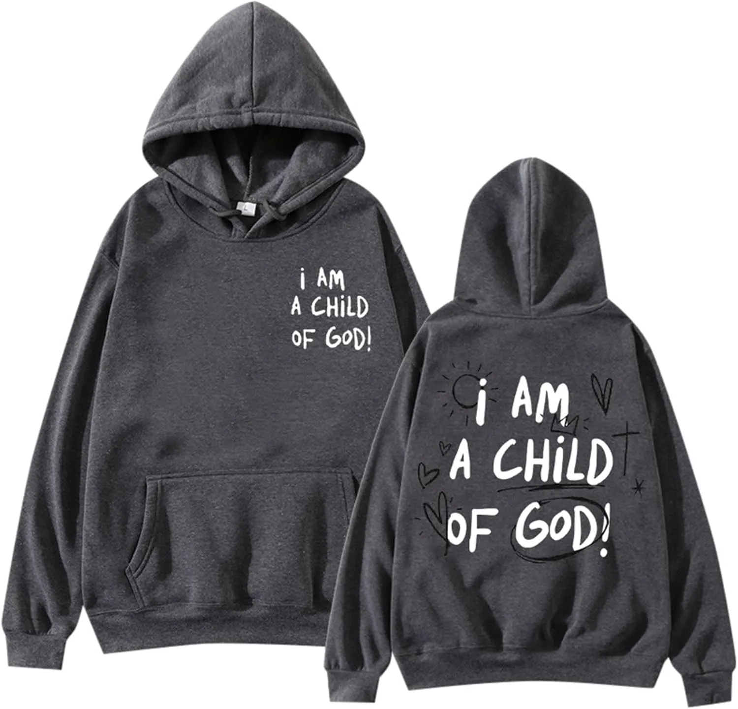 I Am A Child Of God Hoodie Long Sleeve Christian Hoodies Casual Comfortable Drawstring Fashion Pocket Sweatshirt