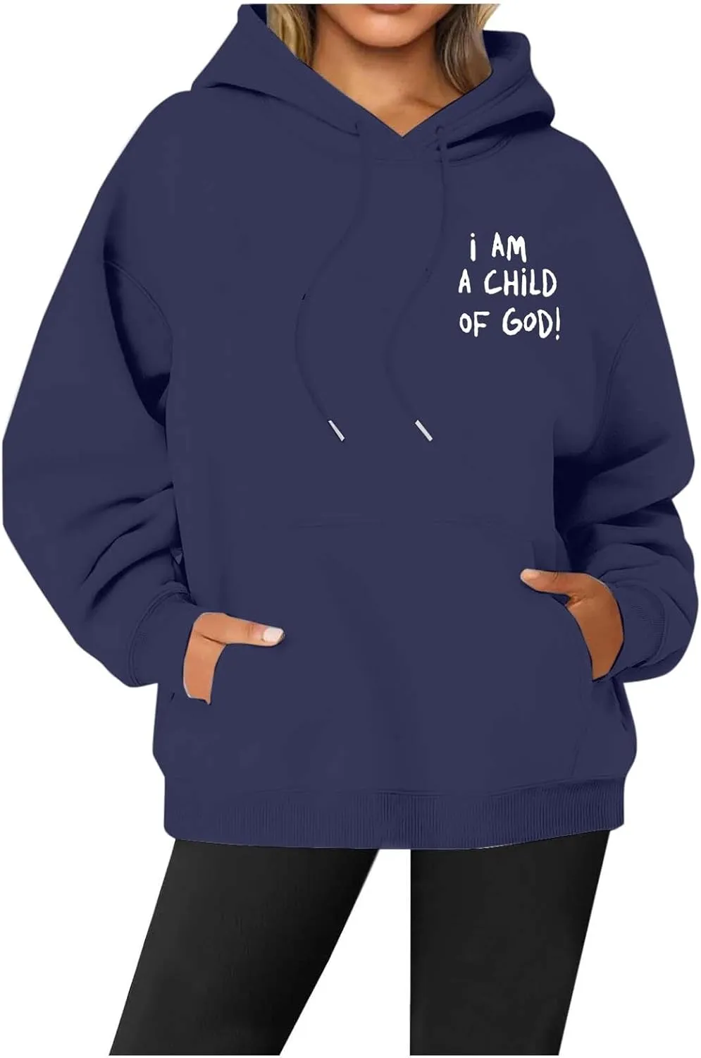 I Am A Child Of God Hoodie Long Sleeve Christian Hoodies Casual Comfortable Drawstring Fashion Pocket Sweatshirt