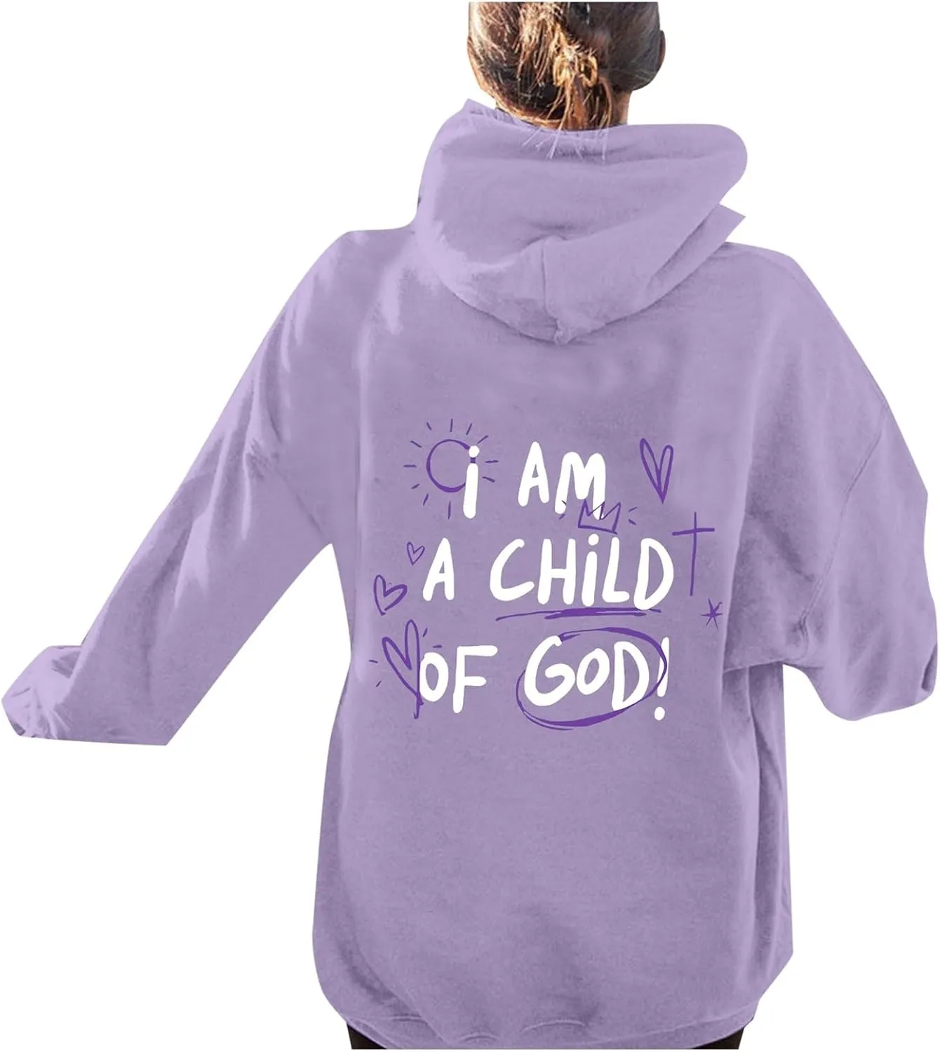 I Am A Child Of God Hoodie Long Sleeve Christian Hoodies Casual Comfortable Drawstring Fashion Pocket Sweatshirt