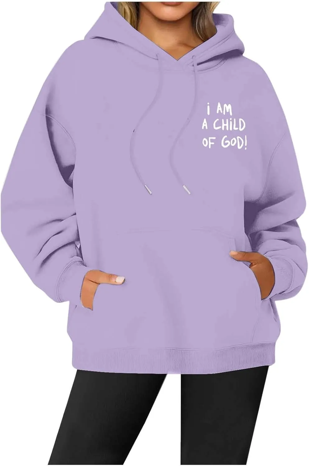 I Am A Child Of God Hoodie Long Sleeve Christian Hoodies Casual Comfortable Drawstring Fashion Pocket Sweatshirt