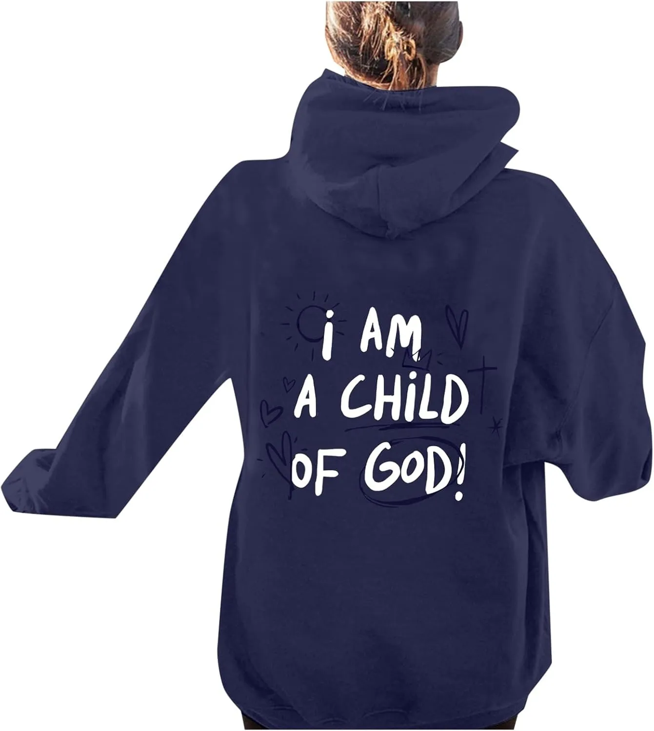 I Am A Child Of God Hoodie Long Sleeve Christian Hoodies Casual Comfortable Drawstring Fashion Pocket Sweatshirt