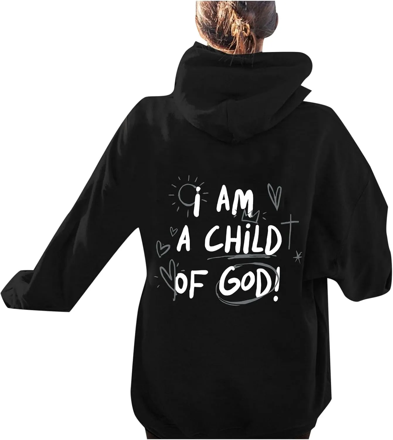 I Am A Child Of God Hoodie Long Sleeve Christian Hoodies Casual Comfortable Drawstring Fashion Pocket Sweatshirt