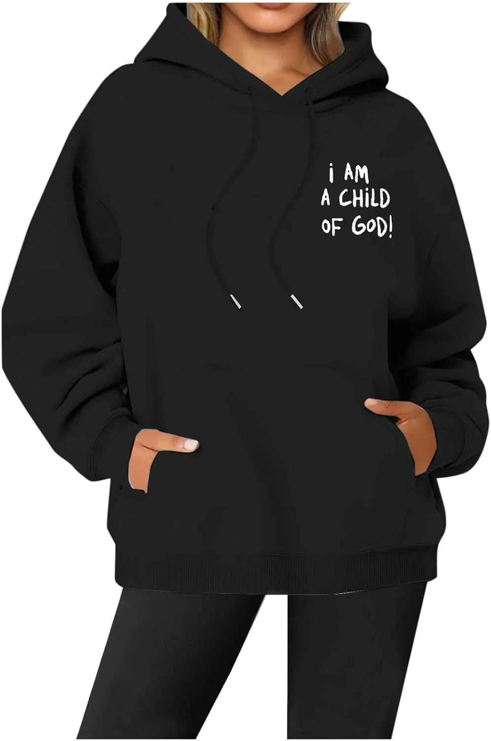 I Am A Child Of God Hoodie Long Sleeve Christian Hoodies Casual Comfortable Drawstring Fashion Pocket Sweatshirt