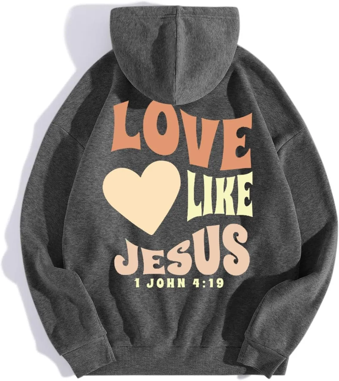 Jesus Loves You Sweatshirt for Women Casual Trendy Loose Fit Oversized Christian Sweatshirts Drawstring Pullover Y2k Hoodie