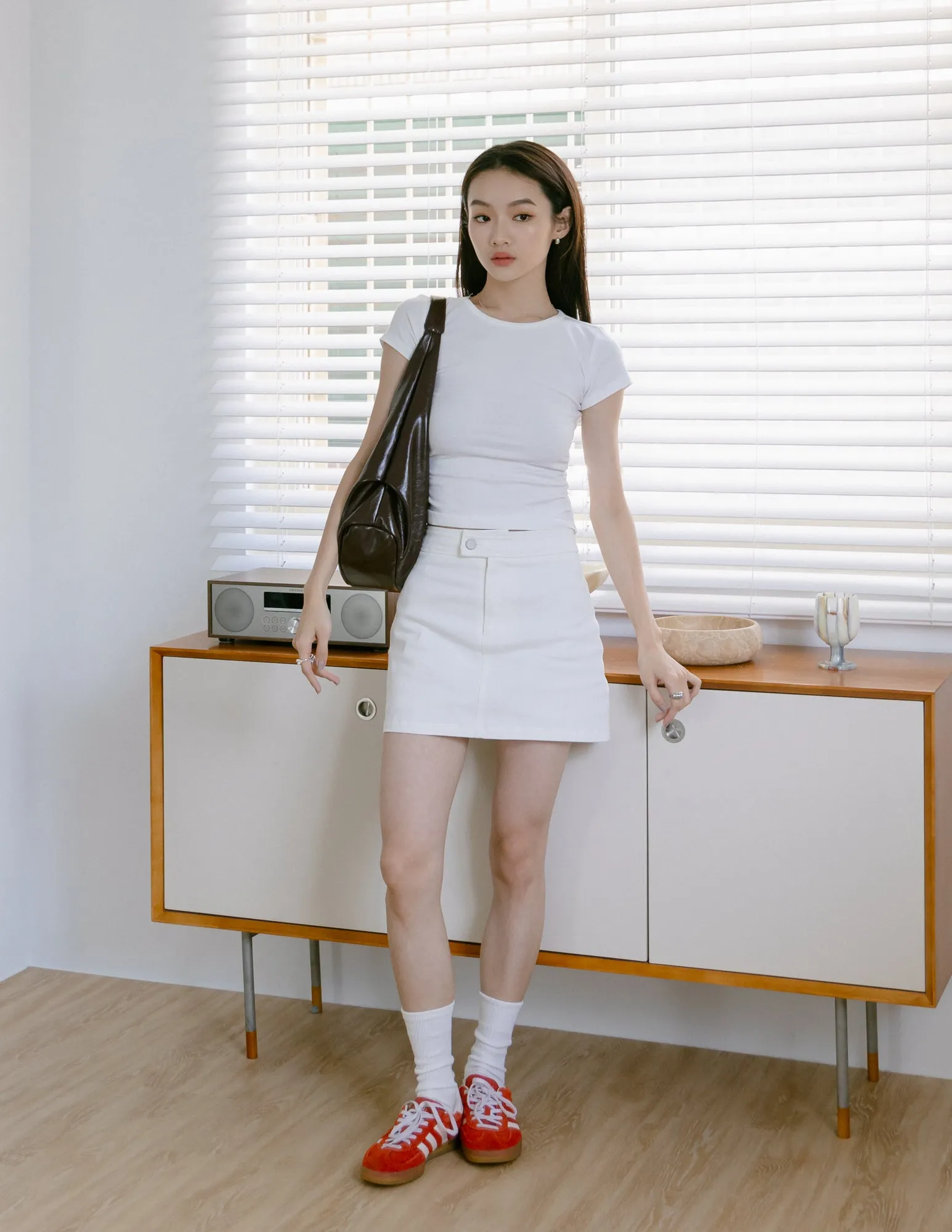 Kace Ruched Tee in White