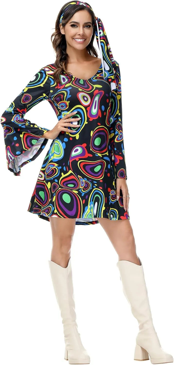 Kranchungel Women's 70s Disco Dress - Party Dress & Costume