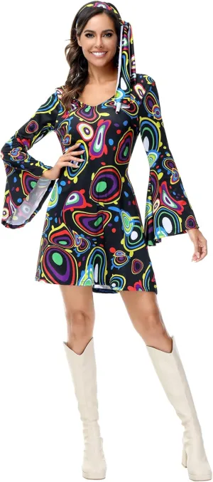 Kranchungel Women's 70s Disco Dress - Party Dress & Costume