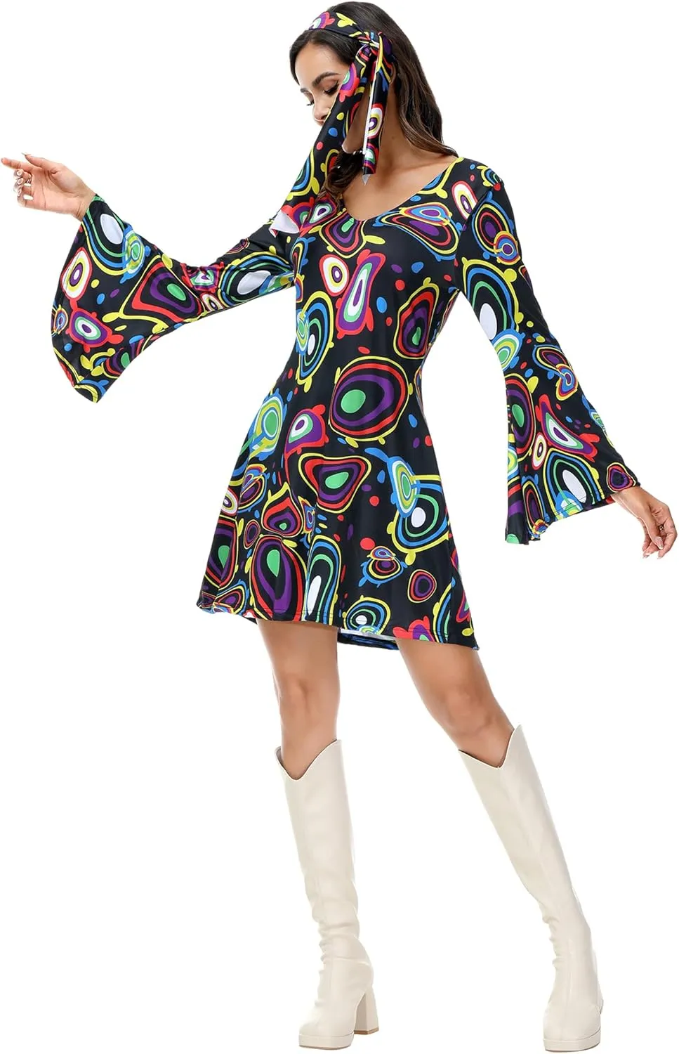Kranchungel Women's 70s Disco Dress - Party Dress & Costume