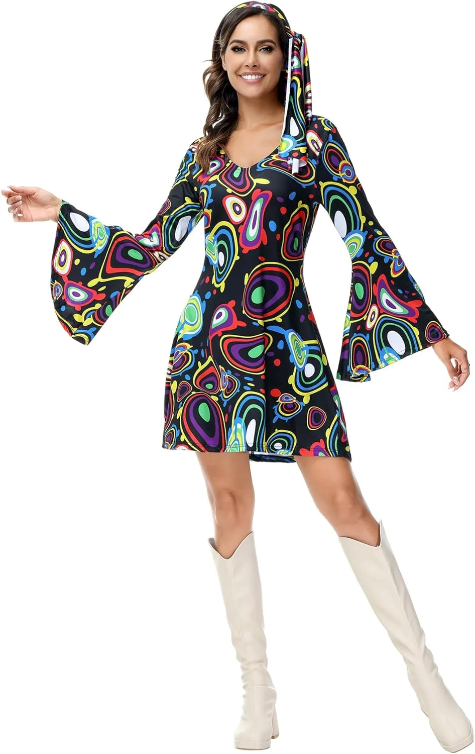 Kranchungel Women's 70s Disco Dress - Party Dress & Costume