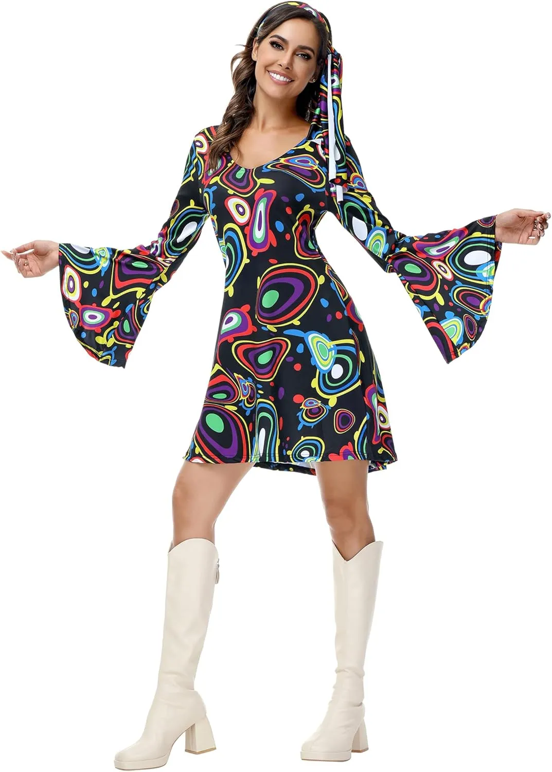 Kranchungel Women's 70s Disco Dress - Party Dress & Costume