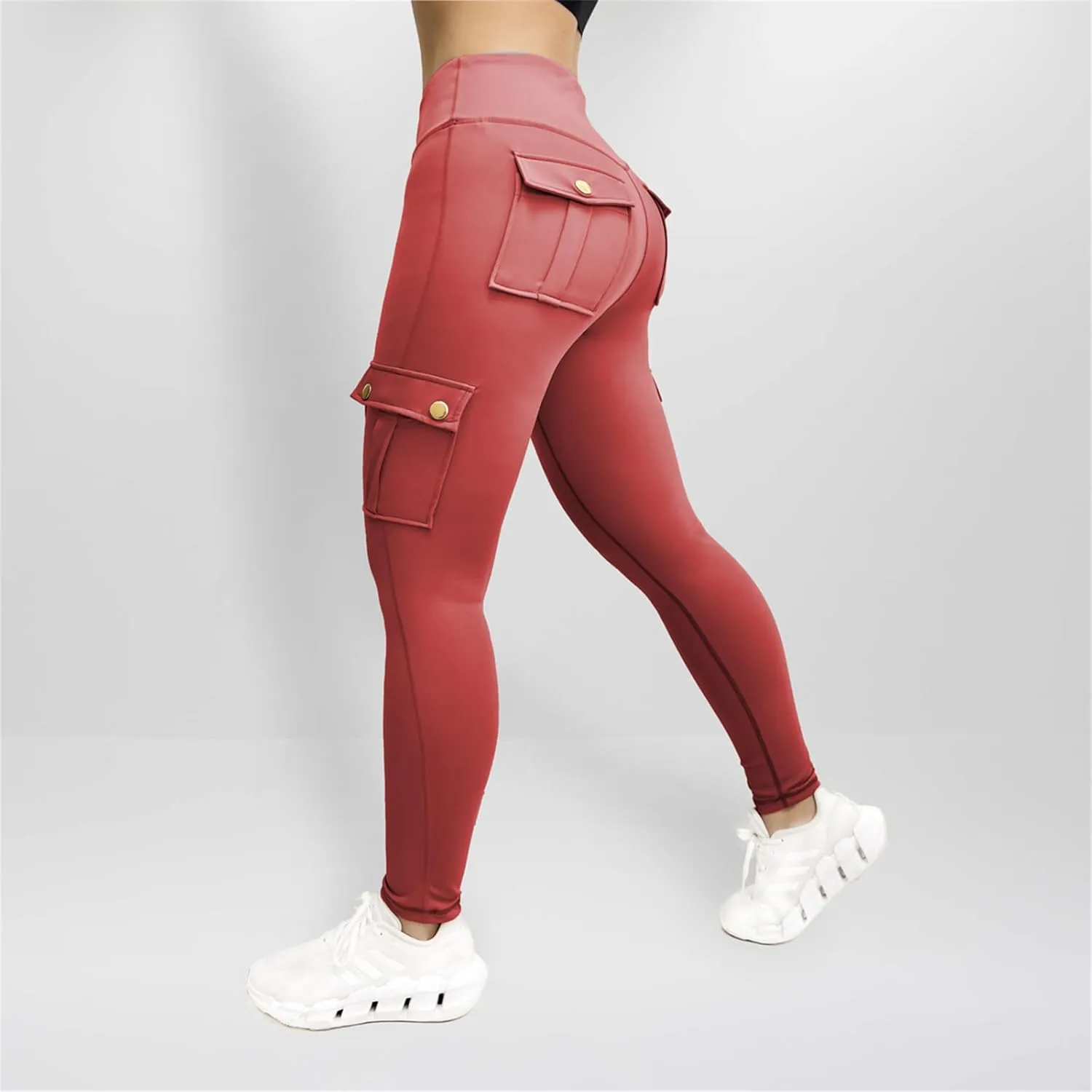 Kubbon Women's Yoga Leggings Butt Lifting Cargo Pants High Waist Tummy Control Workout Pants Lounge Trousers with Pockets