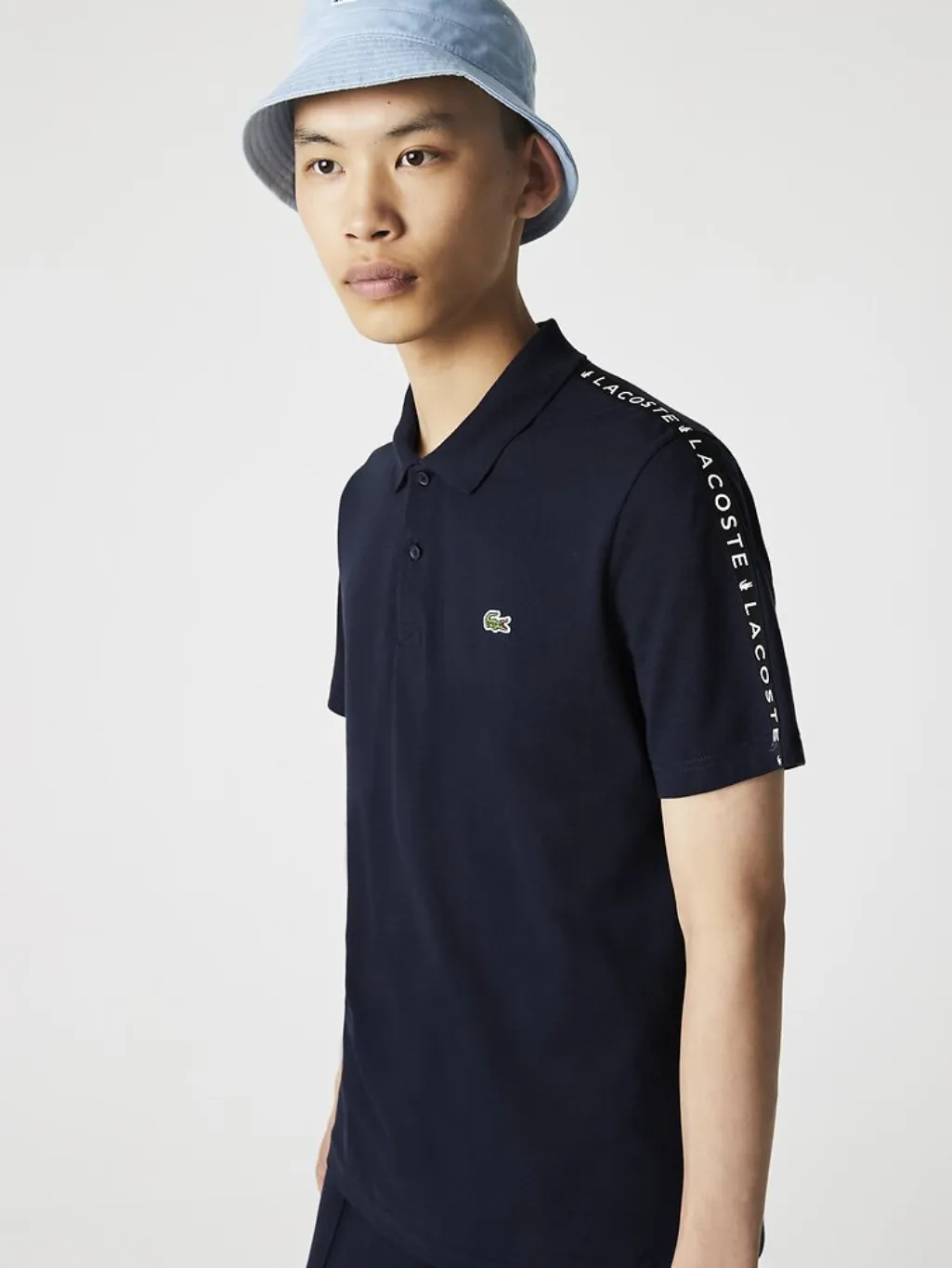 Lacoste Tape Light Knit Polo Navy Blue