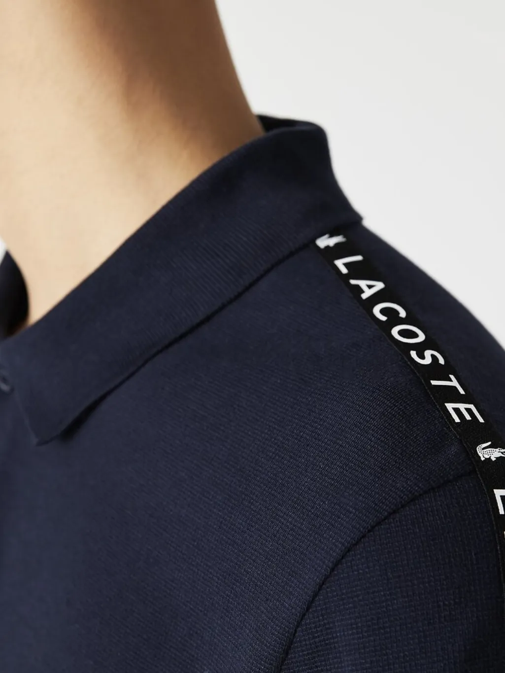 Lacoste Tape Light Knit Polo Navy Blue