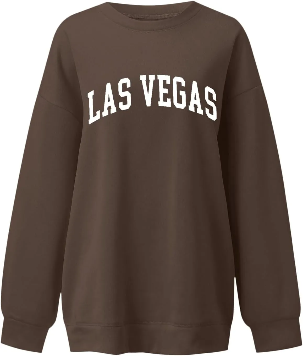 Las Vegas Sweatshirts for Women Letter Print Loose Fit Trendy Casual Pullover Tops Hoodies Crew Neck Sweatshirt