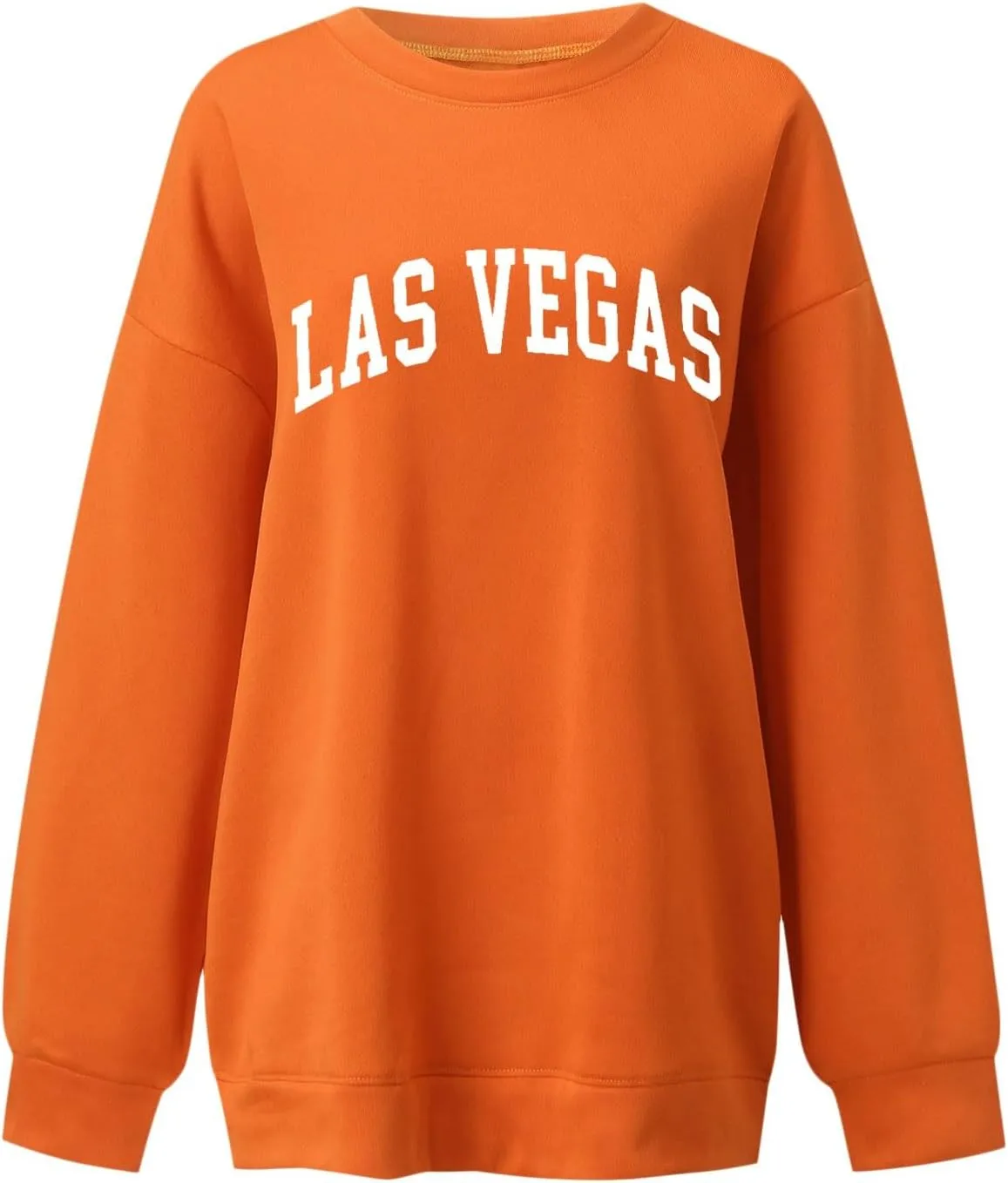 Las Vegas Sweatshirts for Women Letter Print Loose Fit Trendy Casual Pullover Tops Hoodies Crew Neck Sweatshirt