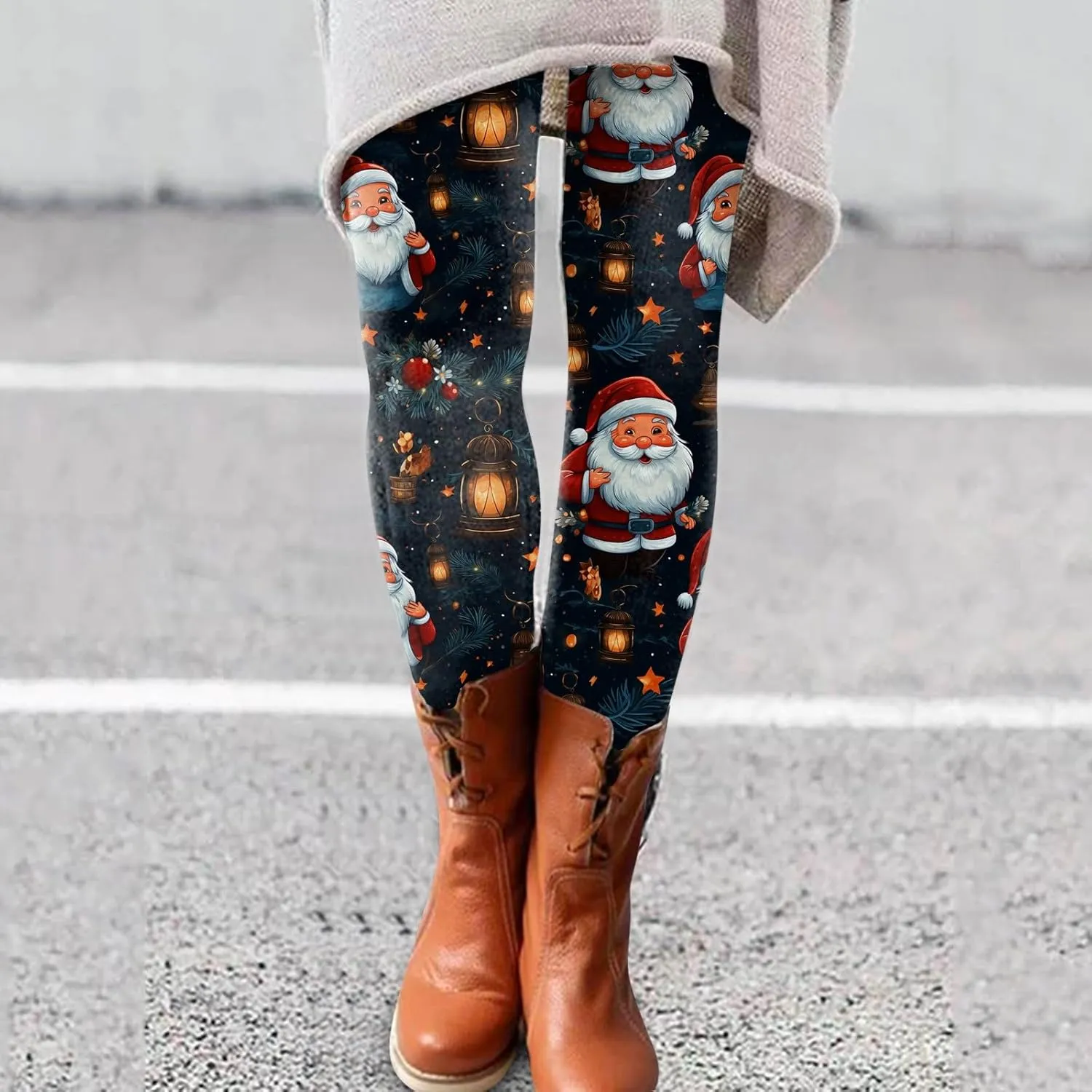 Leggings for Women Leggings Full Length Micro Elastic Fashion Soft Daily Transparent White Ash S 5XL Fall & Winter