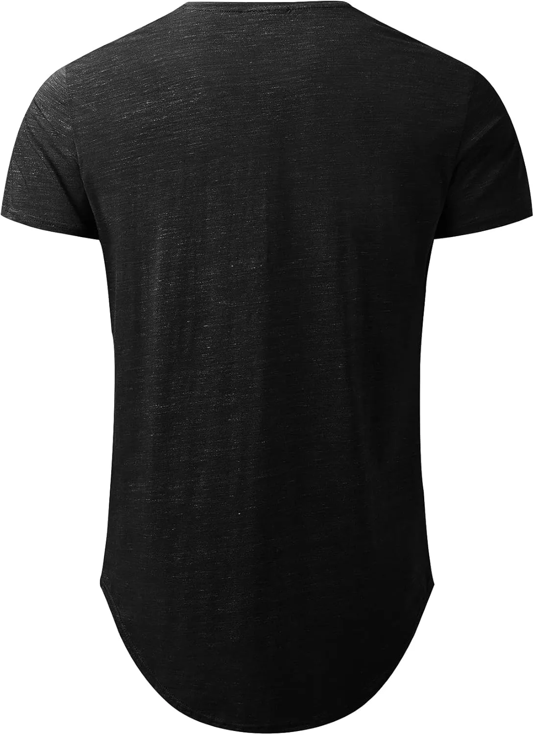 LETAOTAO Mens Hipster Longline T-Shirt Drop Cut Scallop Long Tail Slim Fit Bodybuilding Gym Muscle Workout Tee