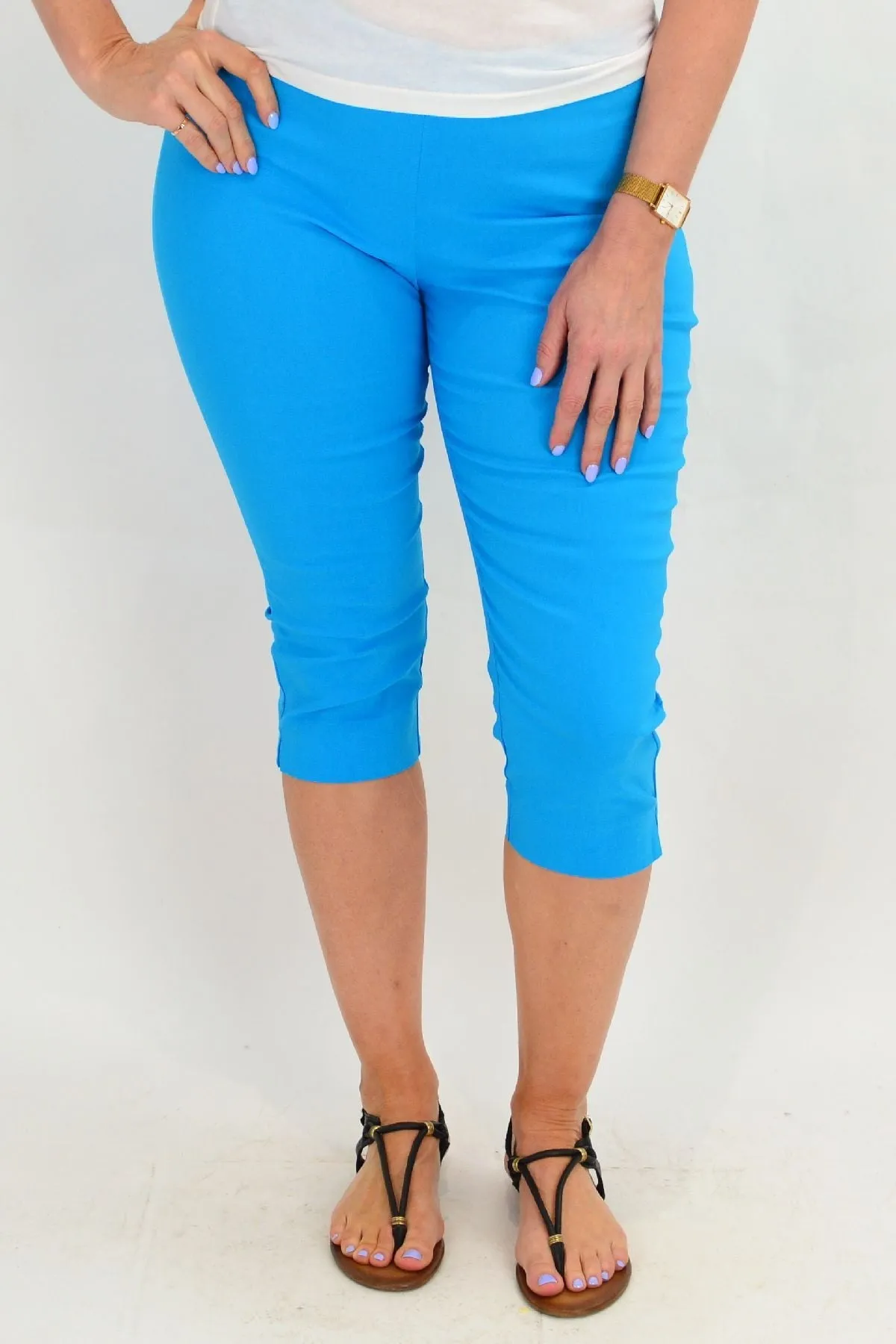 Light Blue 3/4 Pull on Pants
