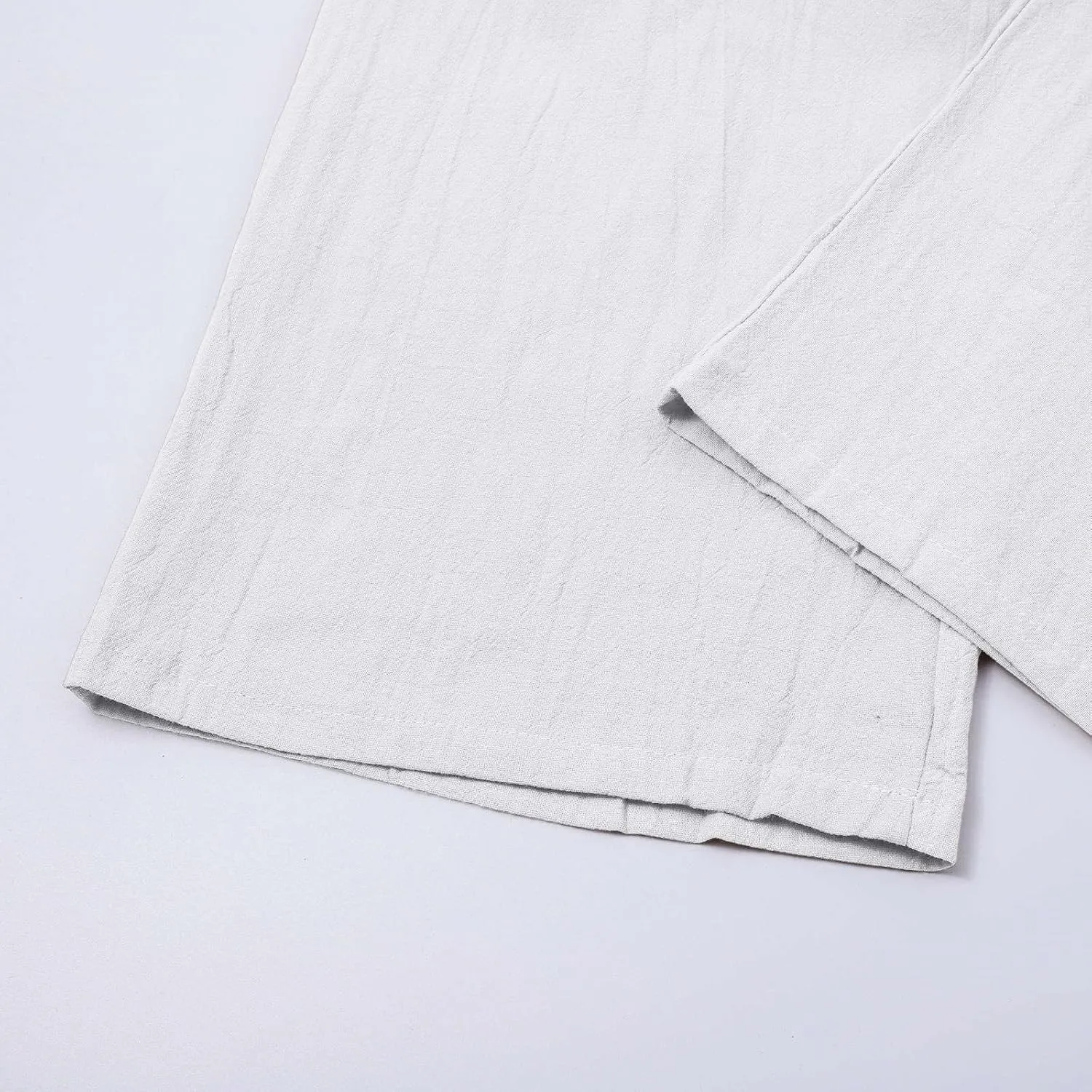 Linen Cargo Pants for Mens Casual Solid Color Drawstring Pants Lightweight Breathable Plain Outdoor Sweatpants with Pockets